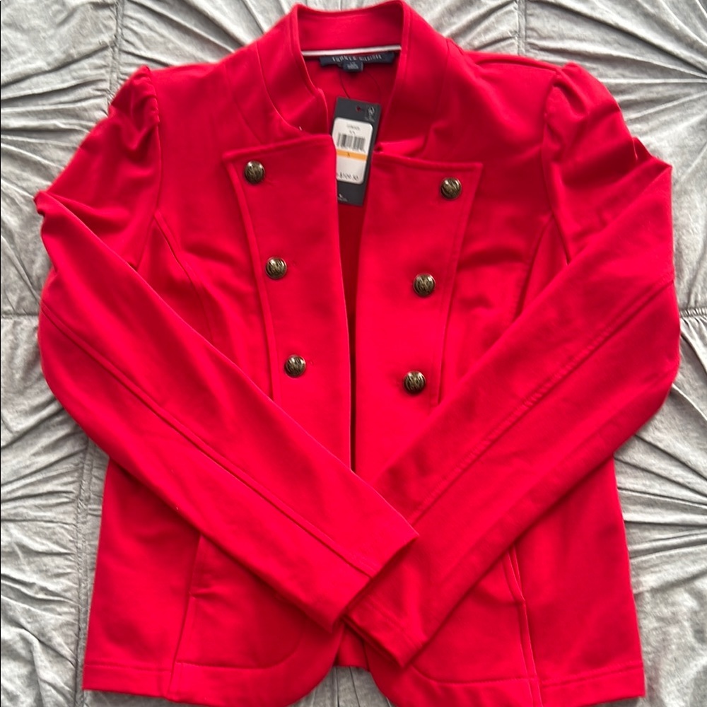 Express Red Double-Breasted Blazer